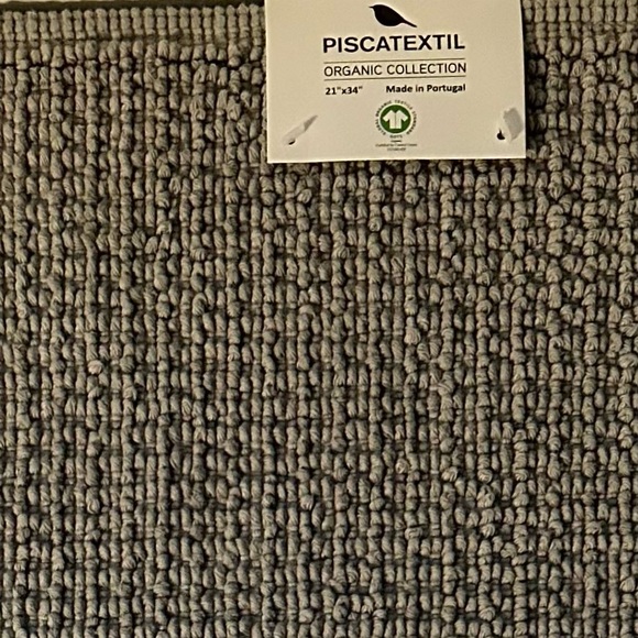 🎁Piscatextil Organic Cotton Collection Bath Mat - 21” x 34” - Gray - Picture 2 of 7